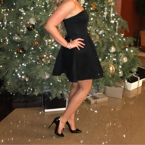 Honey Punch Black Strapless ALine Dress - Picture 7 of 14